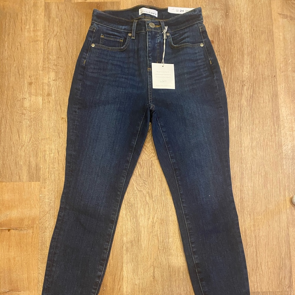 High waisted curvy loft skinny jeans